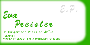 eva preisler business card